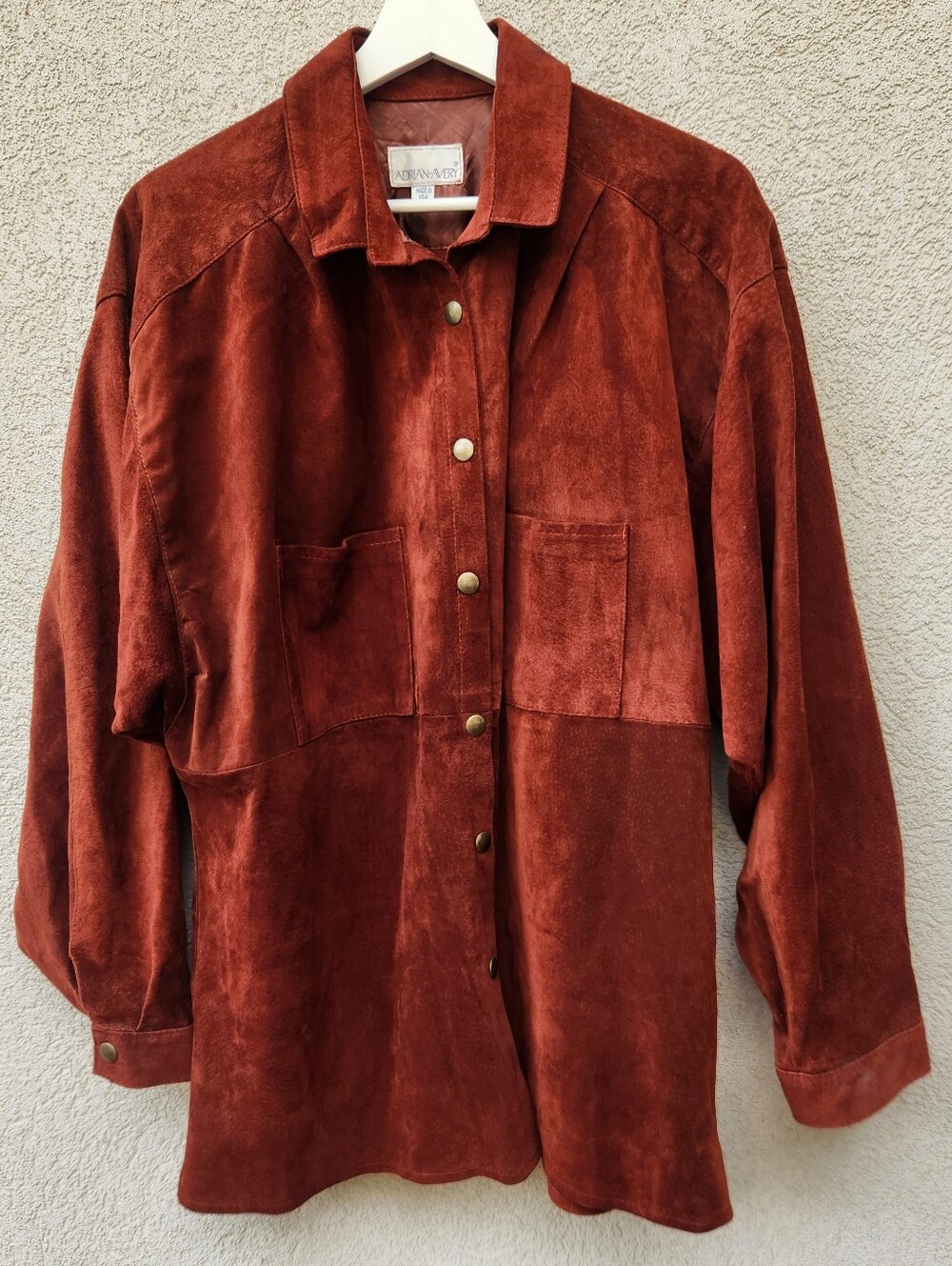 AVERY Adrian Men’s Shirt XL Brown Western Suede Shacket Made USA Vintage